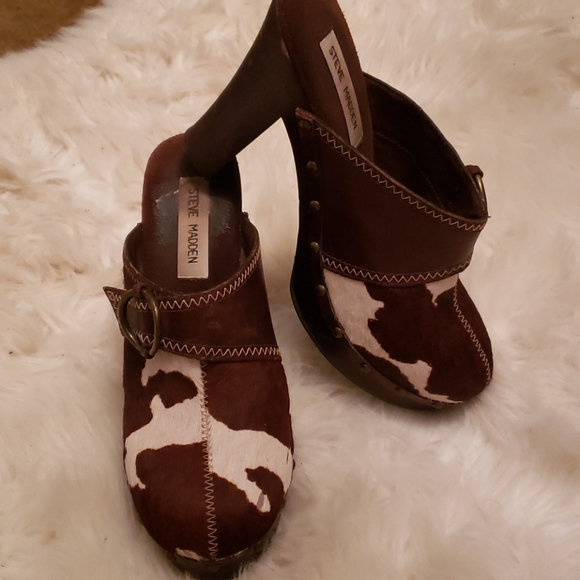 cow print clogs